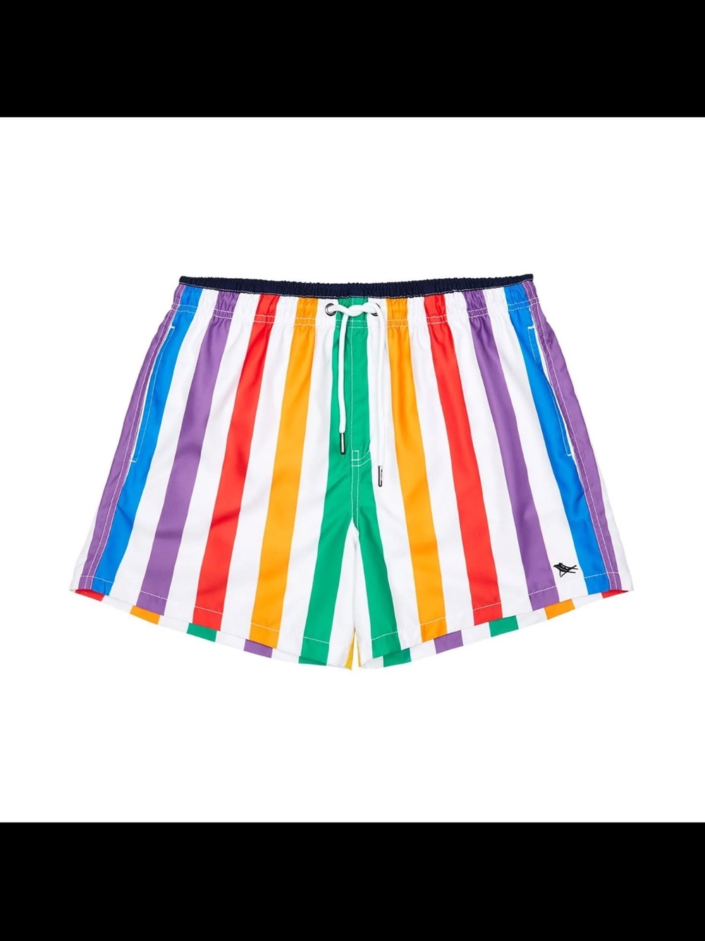 Dock & Bay Men’s Rainbow Stripe Swim Trunks Shorts Small